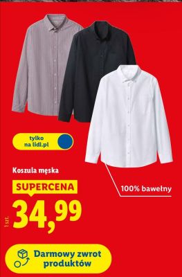 Koszula męska 100% bawełny promocja w Lidl
