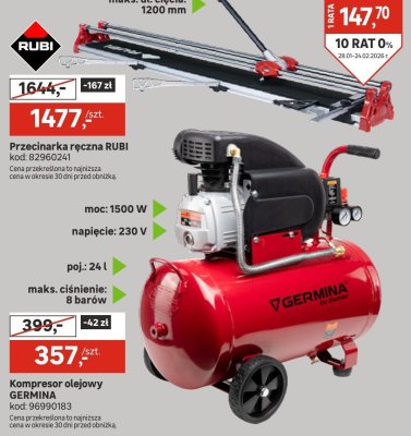 Kompresor olejowy GERMINA promocja w Leroy Merlin