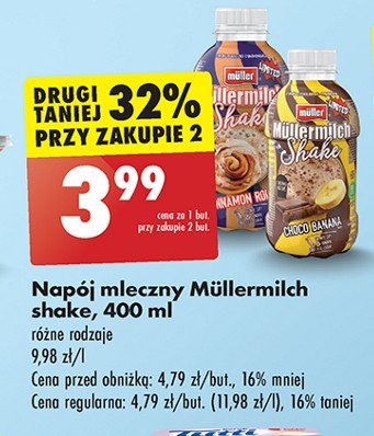 Napój mleczny cinnamon roll Mullermilch limited promocja w Biedronka