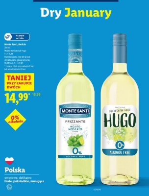 Napój bezalkoholowy Hugo 0% promocja w Lidl