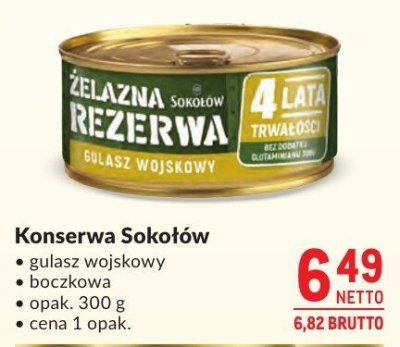 Konserwa Sokołów gulasz wojskowy promocja w Makro