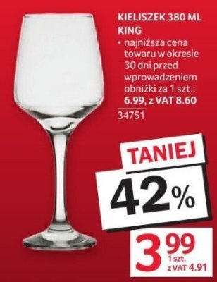 Kieliszek KING 380 ml promocja w Selgros