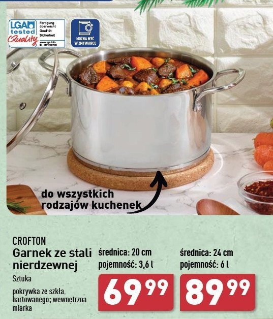 Garnek z odlewu aluminium 24 cm Crofton promocja