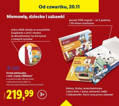 Zestaw edukacyjny Czytaj z Albikiem - Wesoła nauka promocja w Lidl