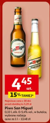 Piwo San Miguel 0-5% vol. promocja w Auchan