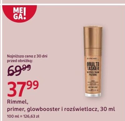 Primer, glowbooster i rozświetlacz Rimmel promocja w Rossmann
