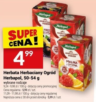Herbata Herbaciany Ogród Herbapol, 50-54 g promocja w Twój Market