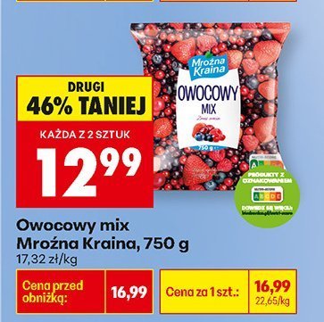 Owocowy mix, 750 g promocja w Biedronka