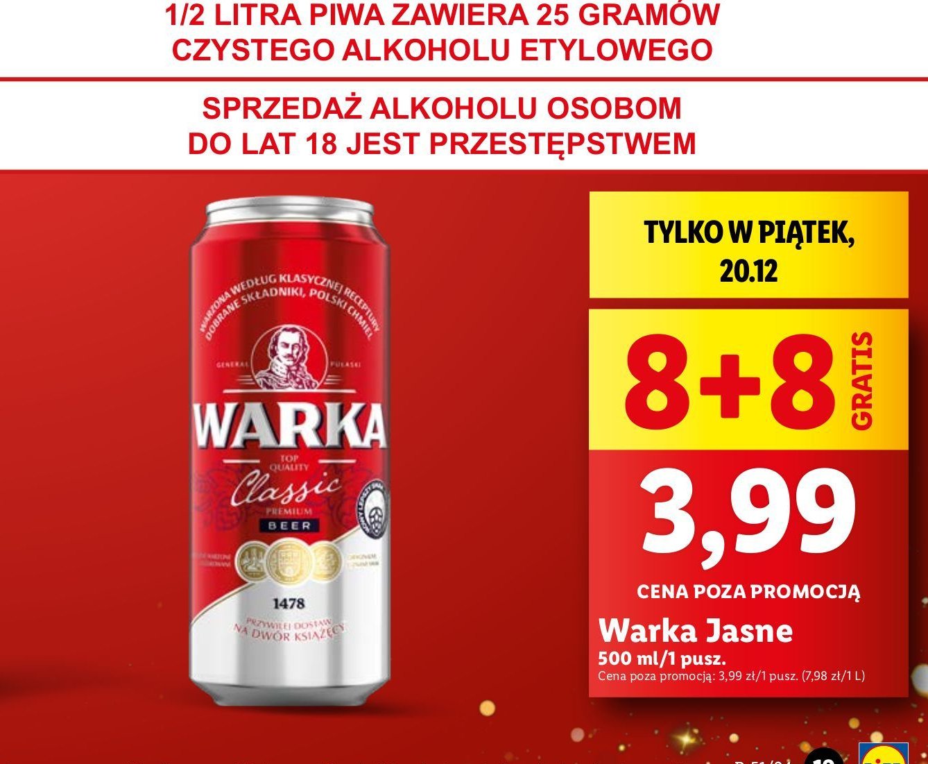 Piwo Warka promocja w Lidl