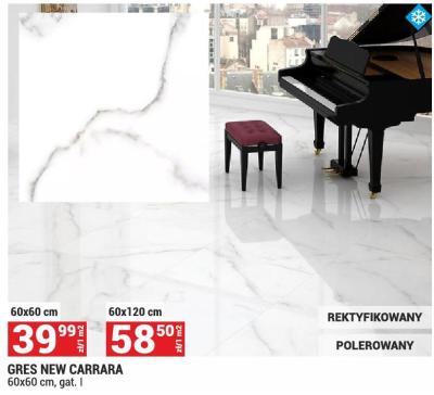 Płytki GRES NEW CARRARA 60x120 cm promocja w Merkury Market