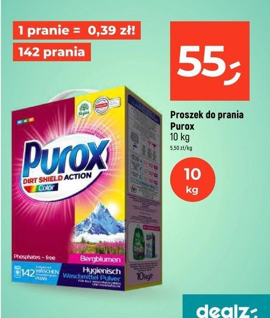 Proszek do prania color Purox promocja