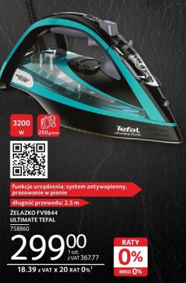 Żelazko FV9844 Ultimate Tefal promocja w Selgros