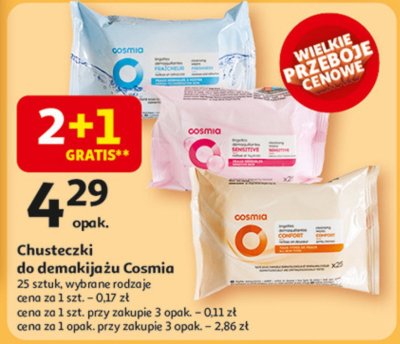Chusteczki do demakijażu złuszczające Cosmia promocja