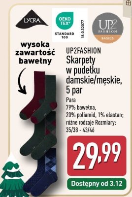 Skarpety UP2FASHION w pudelku damskie/męskie, 5 par promocja w Aldi