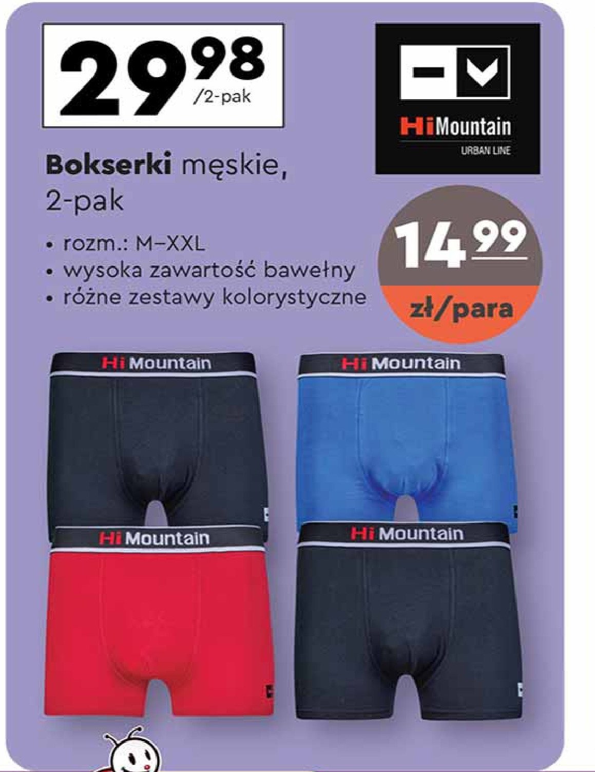 Bokserki męskie m-xxl Hi mountain promocja