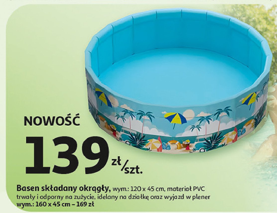 Basen składany okrągły 160 x 45 cm promocja w Auchan