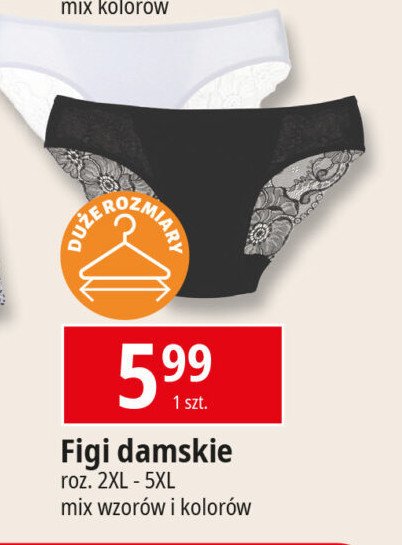 Figi damskie rozm. 2xl-5xl promocja w Leclerc