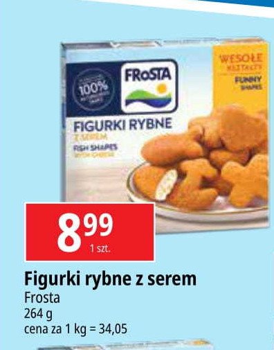 Figurki rybne z serem Frosta promocja w Leclerc