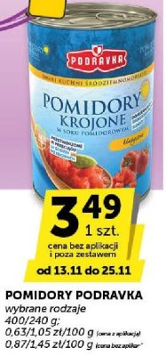 Pomidory Podravka wybrane rodzaje promocja w Euro Sklep