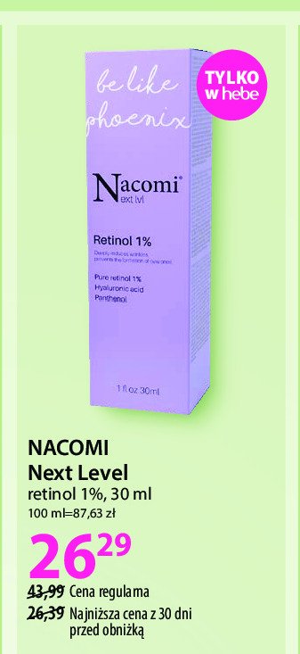 Serum do twarzy retinol 1% NACOMI NEXT LEVEL promocja