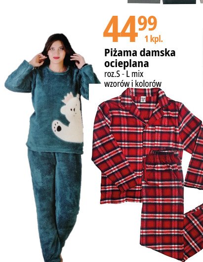 Piżama ocieplana damska s-l promocja