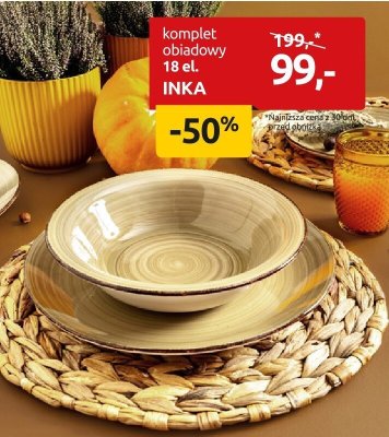 Komplet obiadowy 18 el. INKA promocja w Black Red White