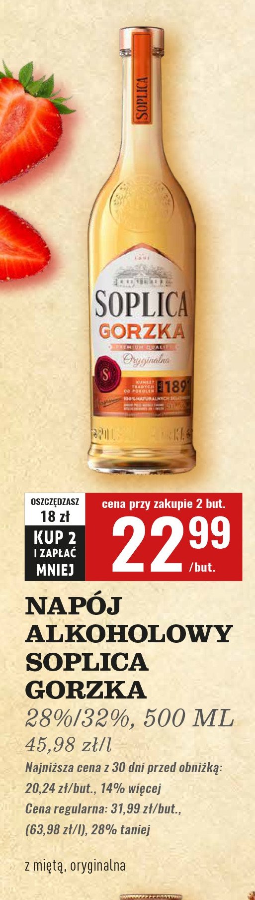 Likier 32 % Soplica gorzka promocja
