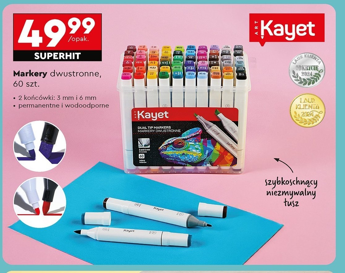 Markery dwustronne Kayet promocja w Biedronka