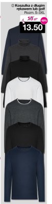 Koszulka z długim rękawem lub golf męska promocja w Woolworth