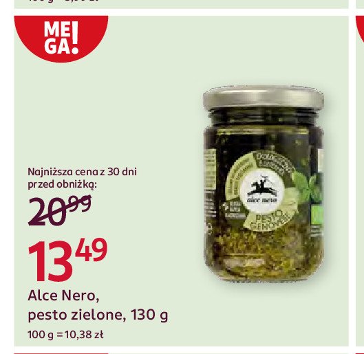 Pesto genovese sos bazyliowy bio Alce nero promocja w Rossmann