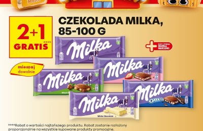Czekolada mleka Milka, 85-100 g 2+1 gratis promocja w Biedronka