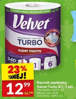Ręcznik papierowy Velvet Turbo A'1, 1 szt. promocja w Twój Market