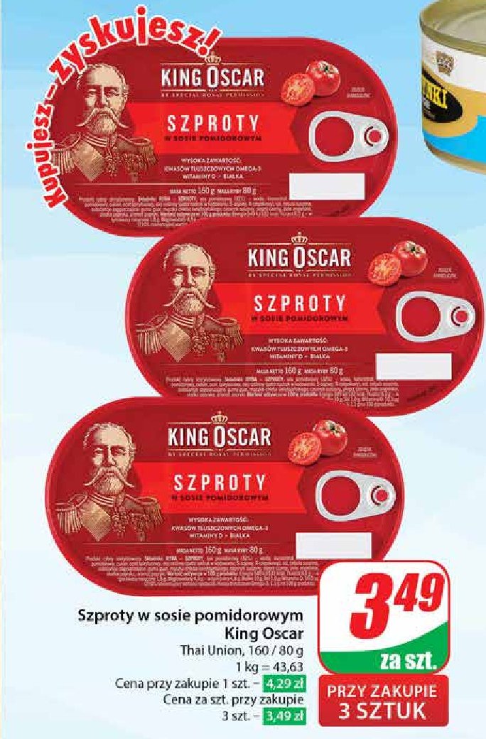 Szproty w sosie pomidorowym King oscar promocja