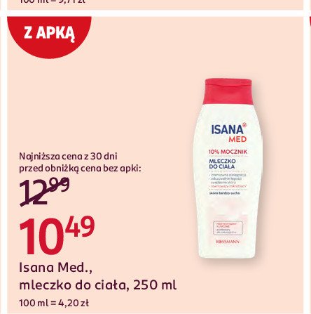 Mleczko do ciała Isana med promocja w Rossmann