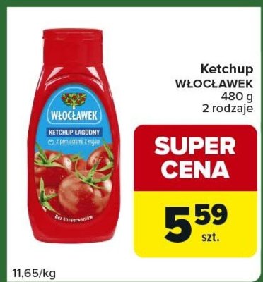 Ketchup Włocławek 480 g, 2 rodzaje promocja w Carrefour Express