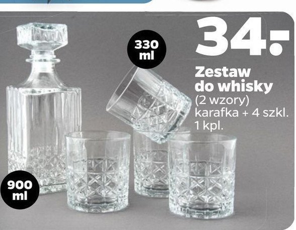 Karafka + 4 szklanki do whisky promocja