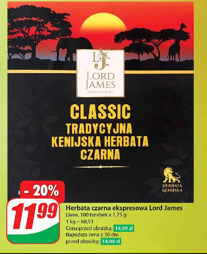 Herbata black tea classic Lord james promocja