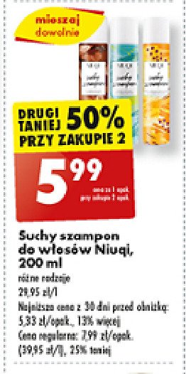 Suchy szampon tropical frutis Niuqi promocja