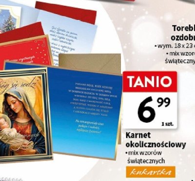 Karnet okolicznościowy mix wzorów świątecznych promocja w Intermarche