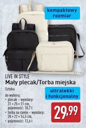 Torba miejska 12.6 l Live in style promocja w Aldi