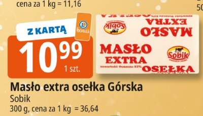 Masło extra osełka Górska Sobik promocja w Leclerc