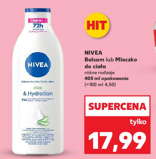 Balsam do ciała aloe & hydtarion Nivea promocja w Kaufland