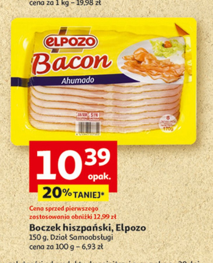 Boczek plastry ELPOZO promocja w Auchan
