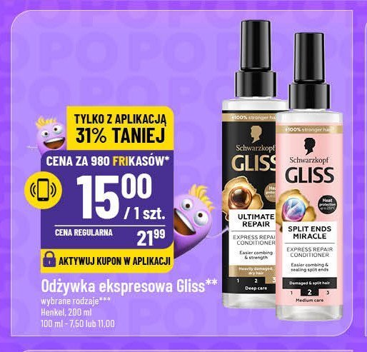 Odżywka do włosów Gliss kur ultimate repair promocja