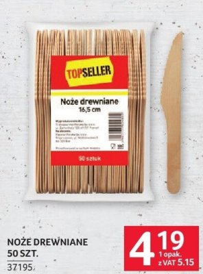 Noże drewniane 50 szt. promocja w Selgros