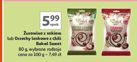 Orzechy laskowe smażone solone z chili w czekoladzie mlecznej Bakal sweet promocja