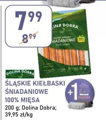 Śląskie kiełbaski śniadaniowe 100% mięsa Dolina Dobra promocja w Stokrotka