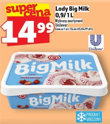 Lody Big Milk 0,9/1 l promocja w TOPAZ