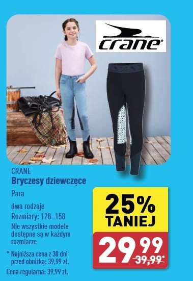 Bryczesy dziewcz臋ce rozm. 128-158 CRANE promocja