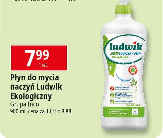 Płyn do mycia naczyń ekologiczny Ludwik promocja w Leclerc